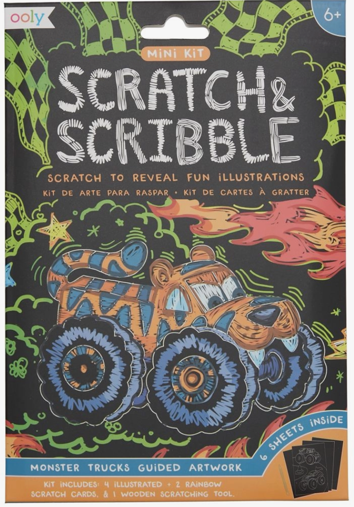 Ooly - Mini Scratch & Scribble Kit Monster Trucks