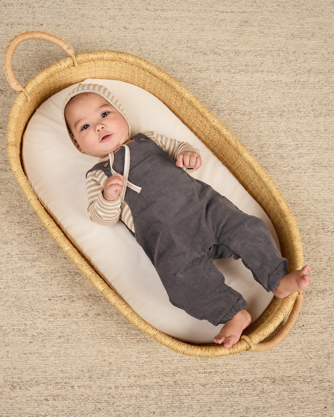 Quincy Mae - Ribbed Bodysuit in Latte Stripe