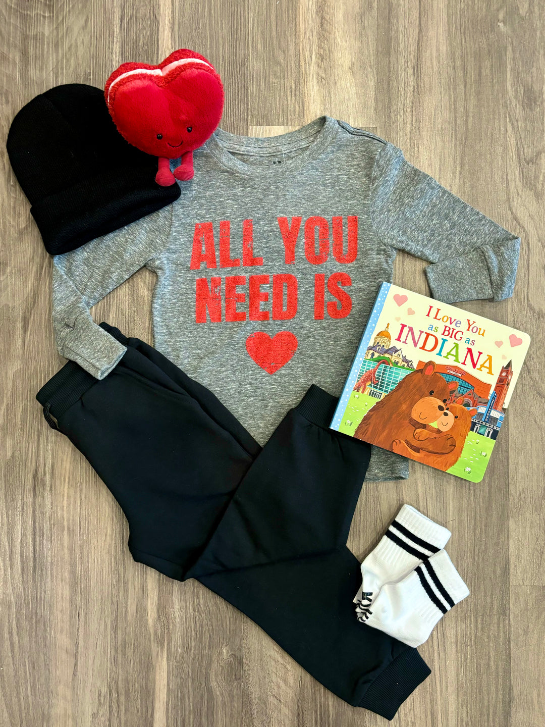 Silas - All You Need is LOVE Long Sleeve Tee in Heather Grey