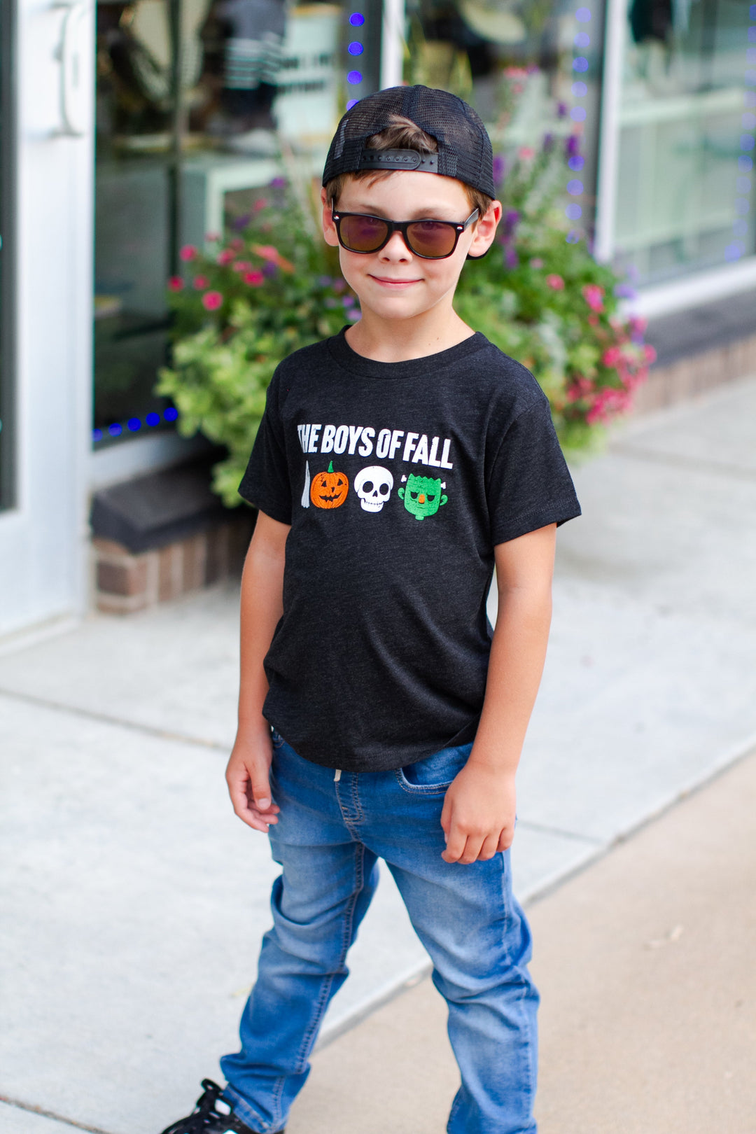 Roman & Leo - Boys of Fall Halloween Tee in Charcoal