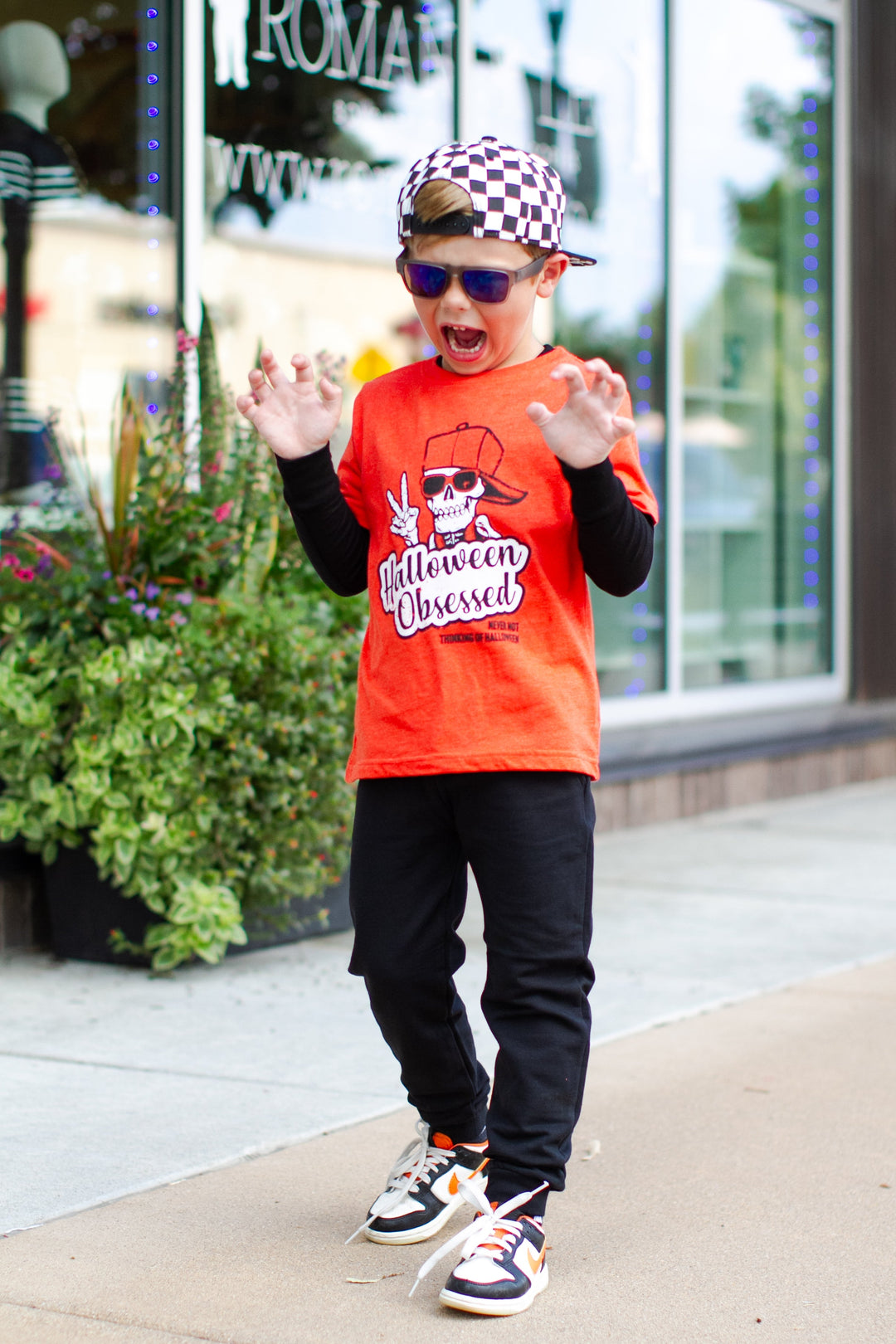 Roman & Leo - Halloween Obsessed Tee in Orange