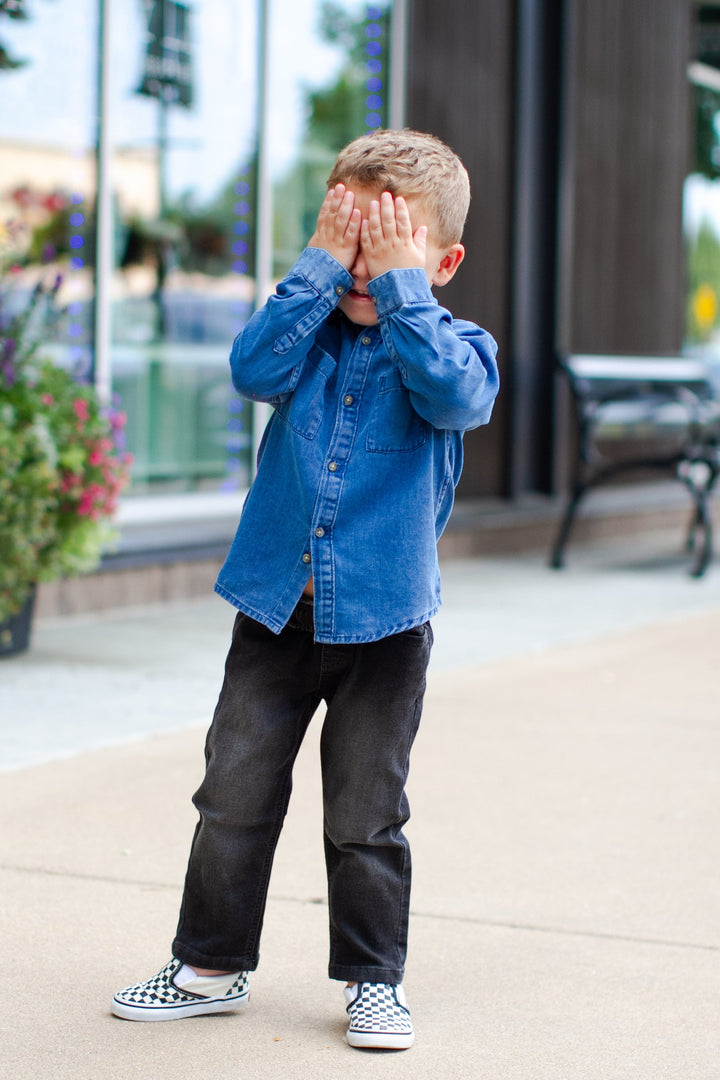 Mayoral - Long-Sleeved Soft Medium Denim Shirt