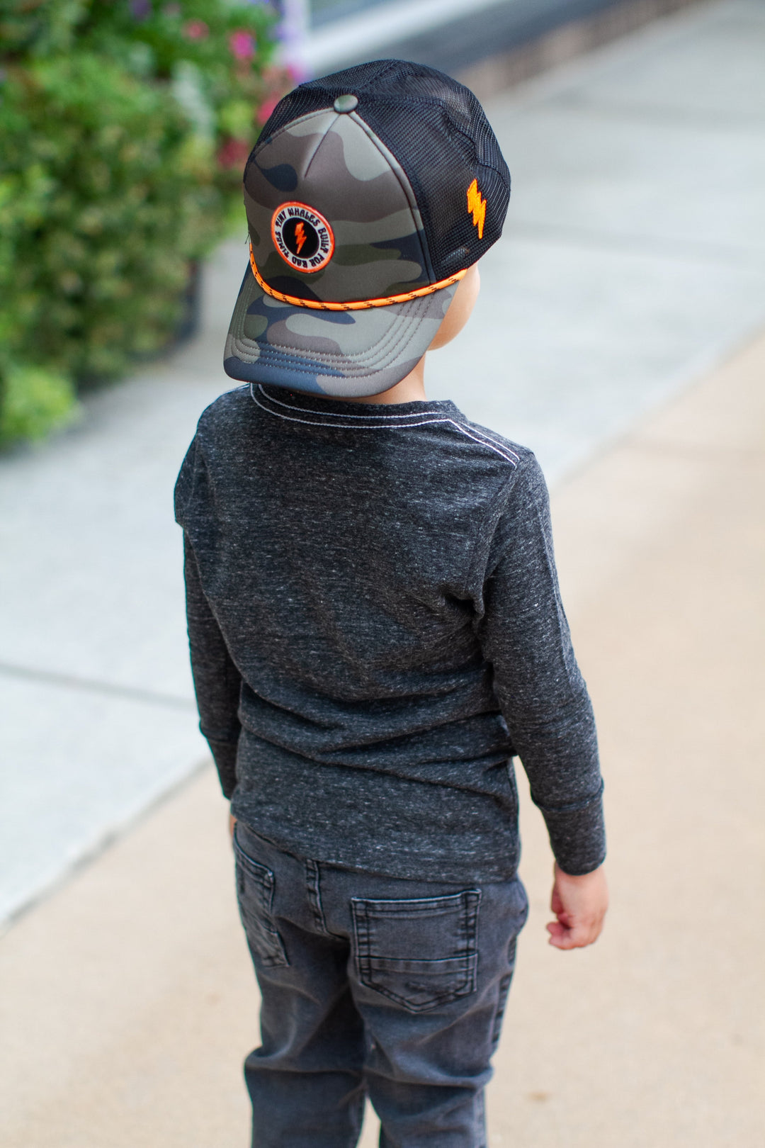 Tiny Whales - Woodland Trucker Hat in Green Camo