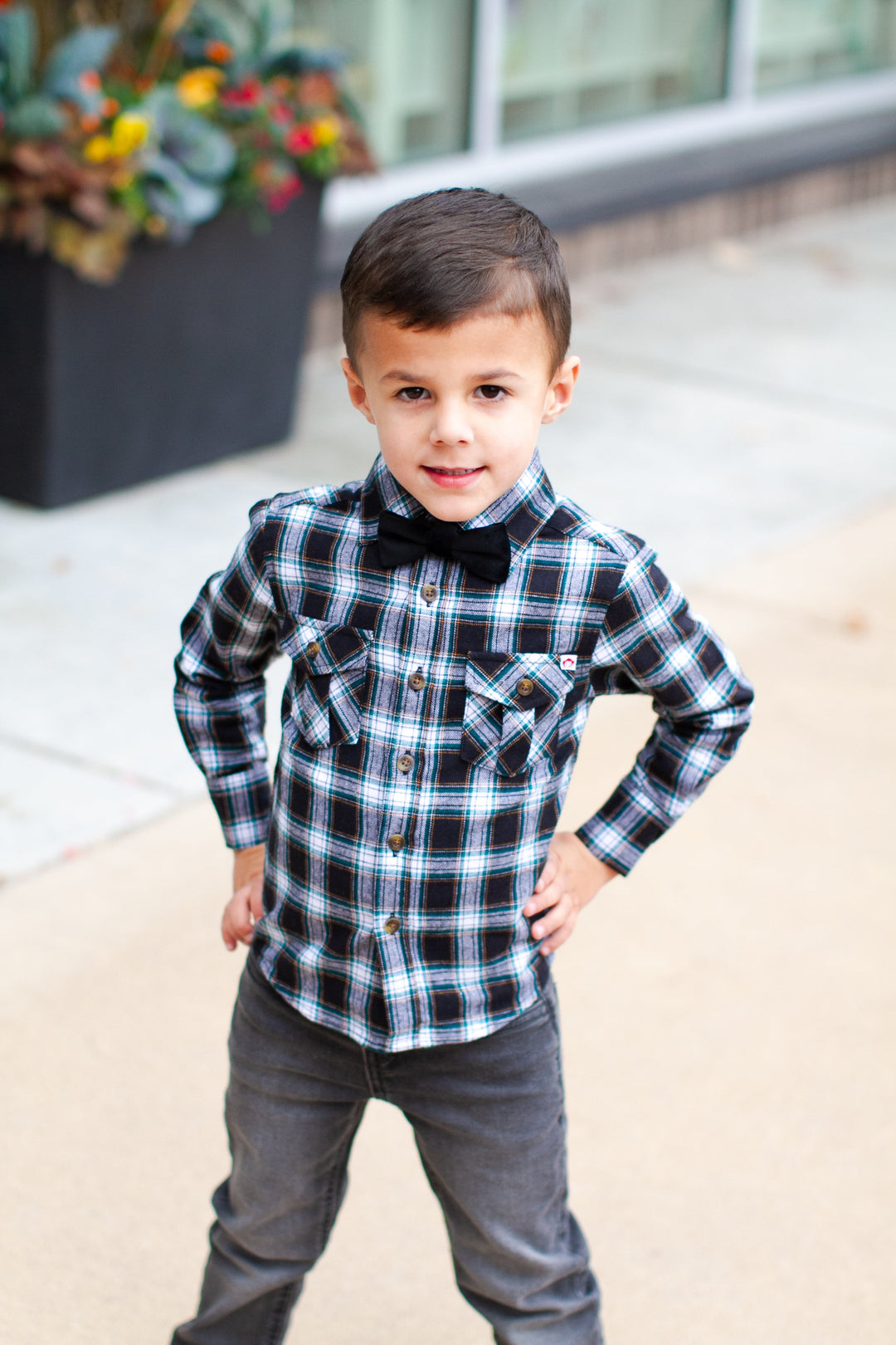 Appaman - Boys Flannel Shirt in Black Umber Check
