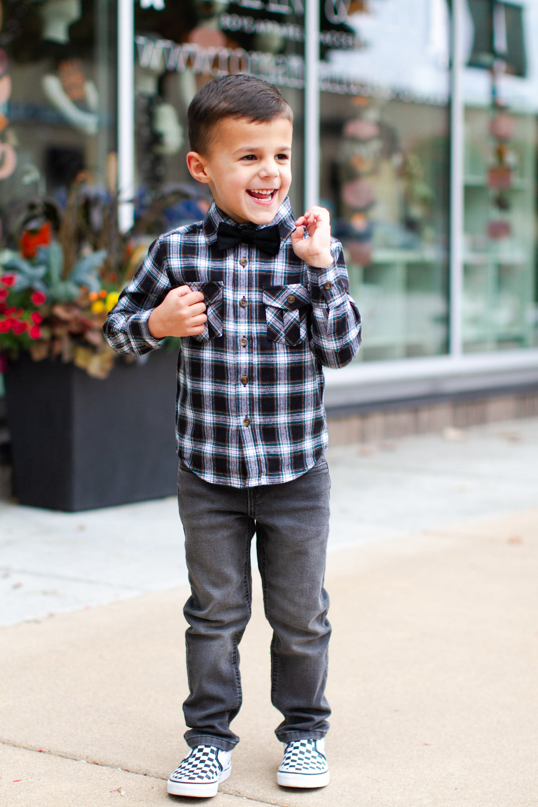 Appaman - Boys Flannel Shirt in Black Umber Check