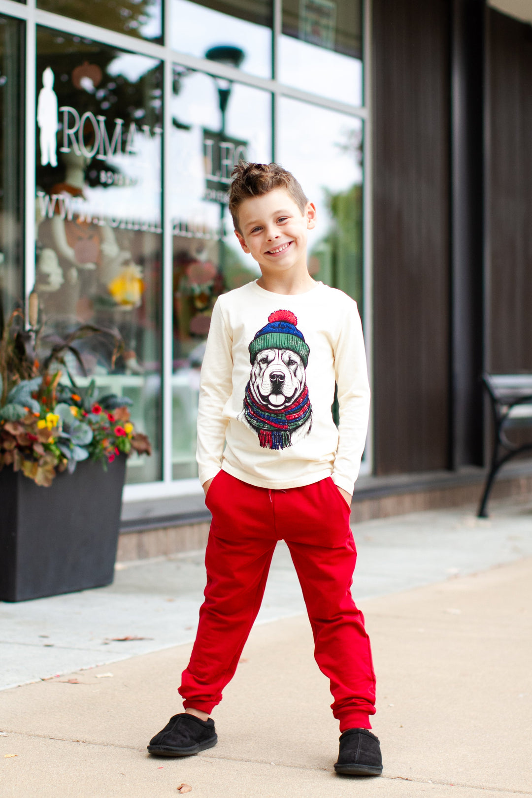 Appaman - Cozy Dog Long Sleeve Tee in Ivory