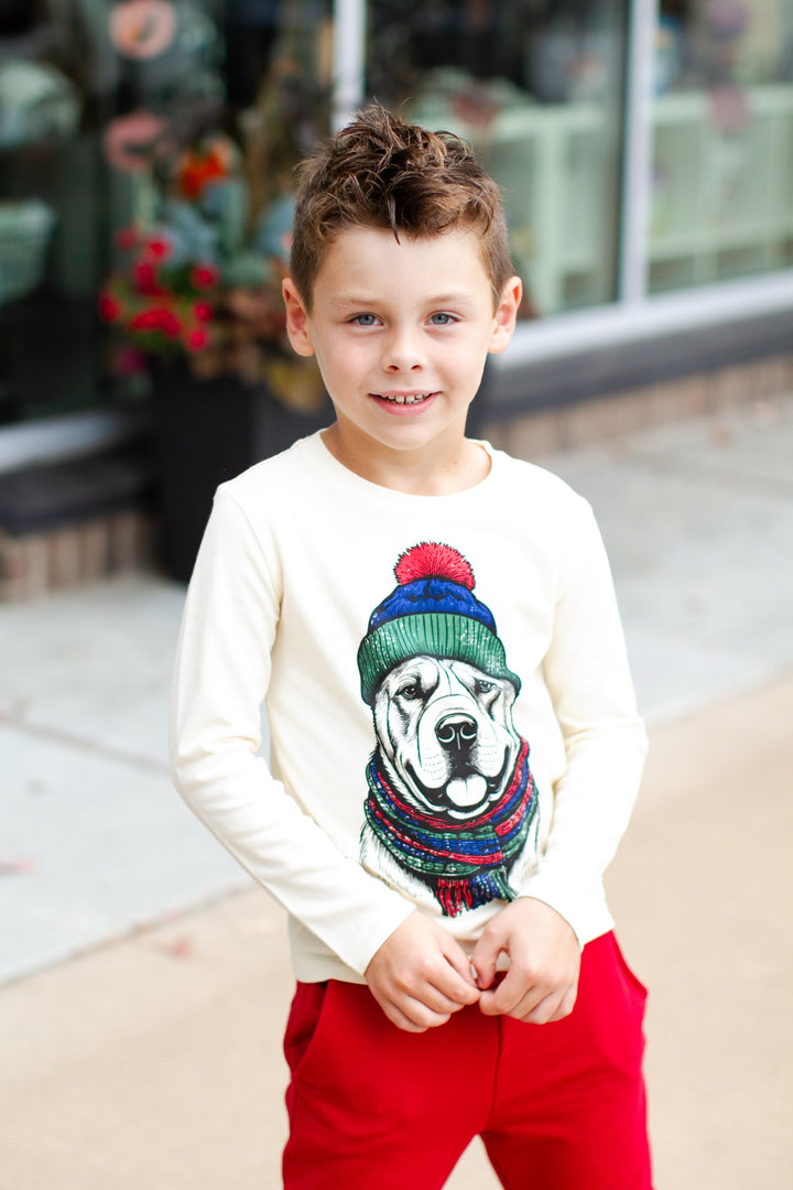 Appaman - Cozy Dog Long Sleeve Tee in Ivory