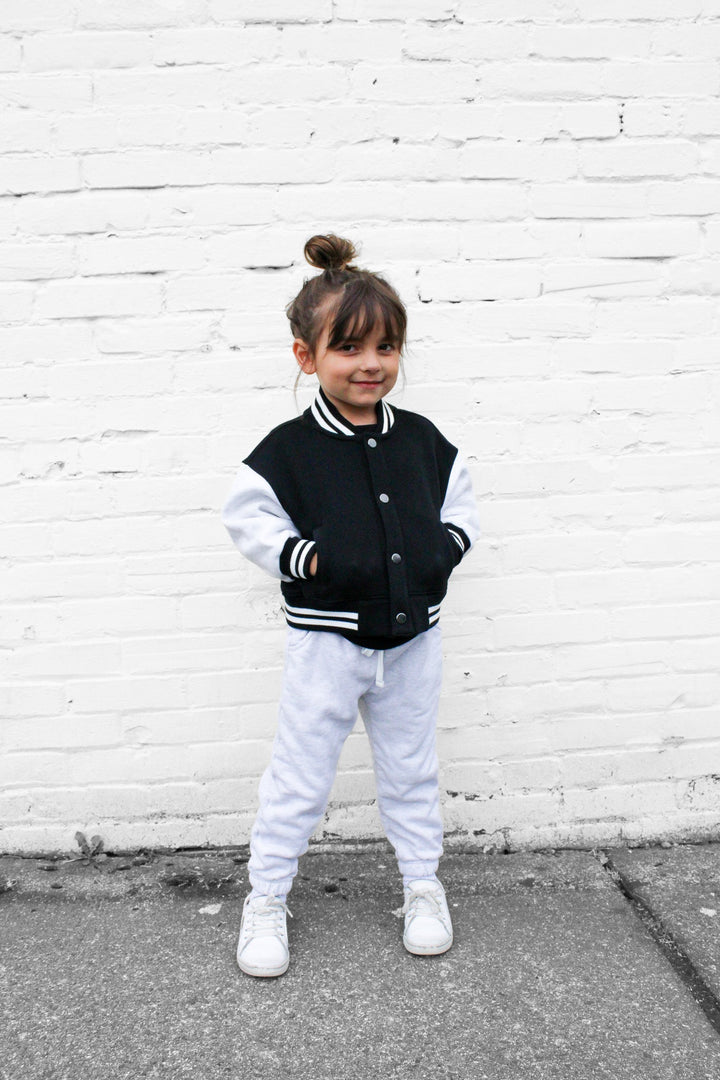 Little Bipsy - Varsity Jacket in Black