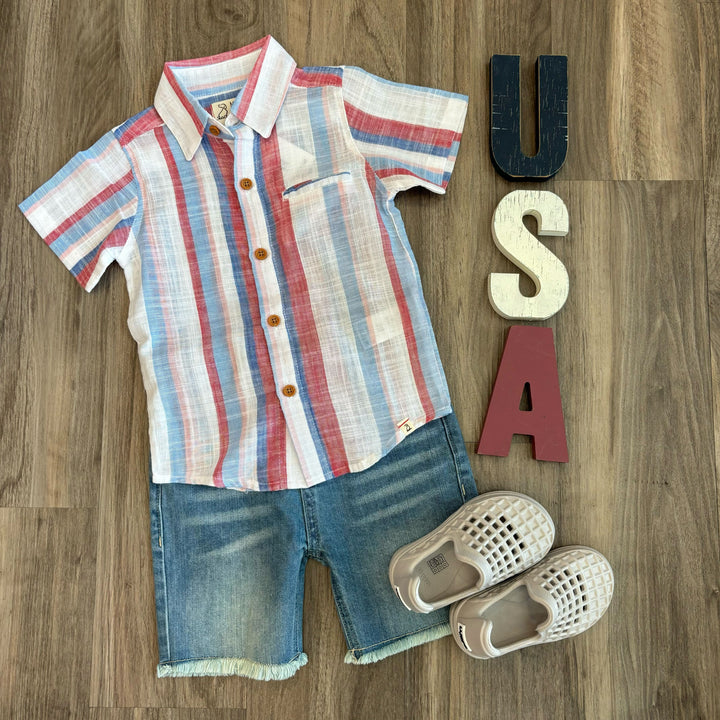 boys 4th of July red white and blue outfit