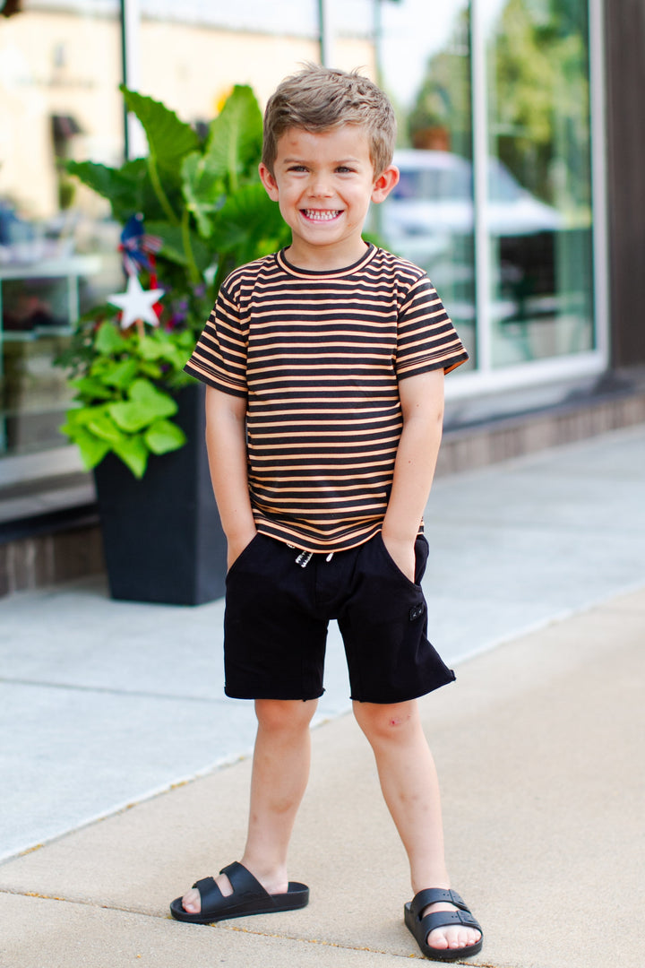 Munster Kids - Starsand Striped Tee in Washed Peach (2 and 3)