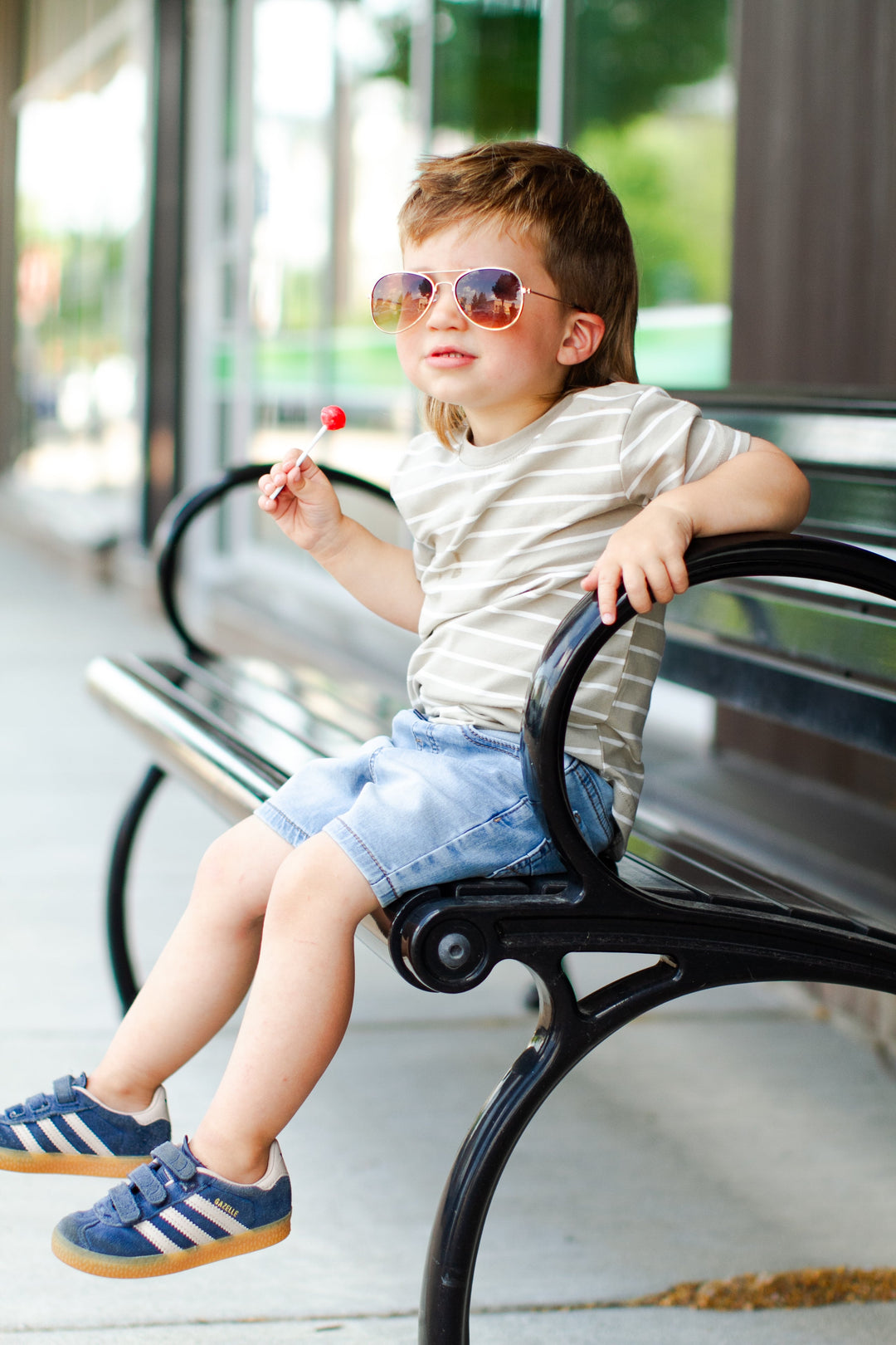 Little Bipsy - Pinstripe Tee in Khaki