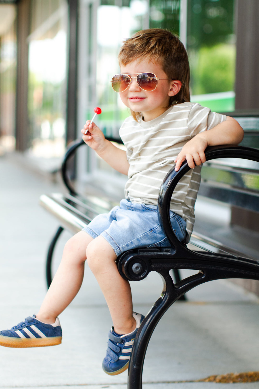 Little Bipsy - Pinstripe Tee in Khaki