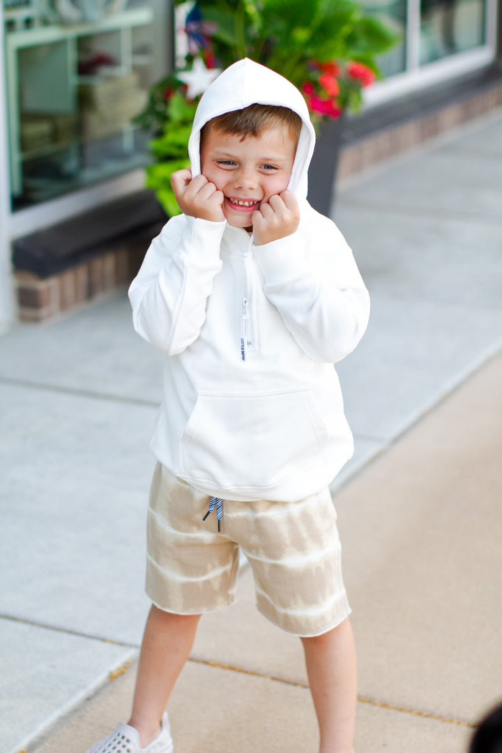 Little Bipsy - Quarter Zip Hoodie in White