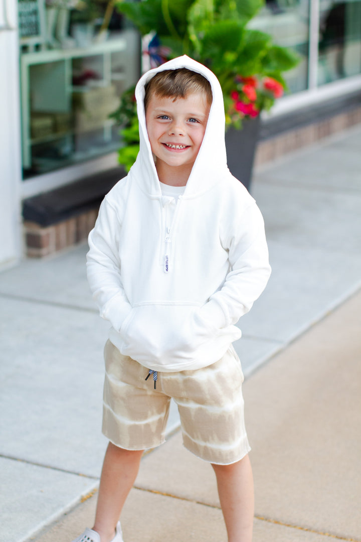 Little Bipsy - Quarter Zip Hoodie in White