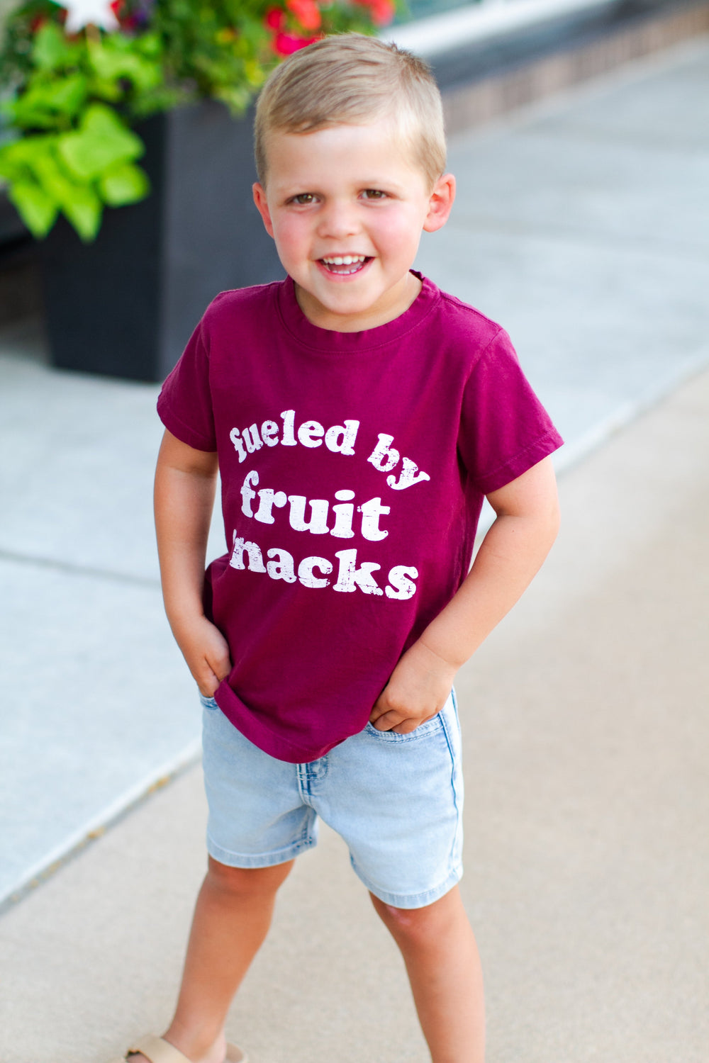 boys fueled by fruit snacks graphic tee