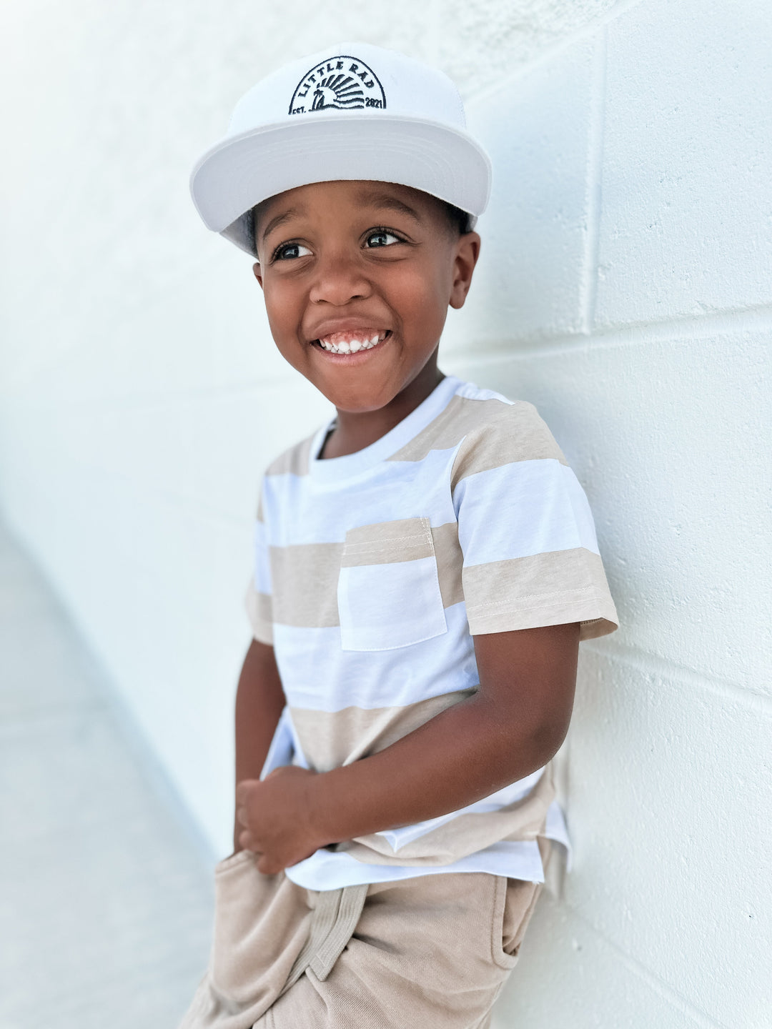 Little Bipsy - Striped Tee in Beige