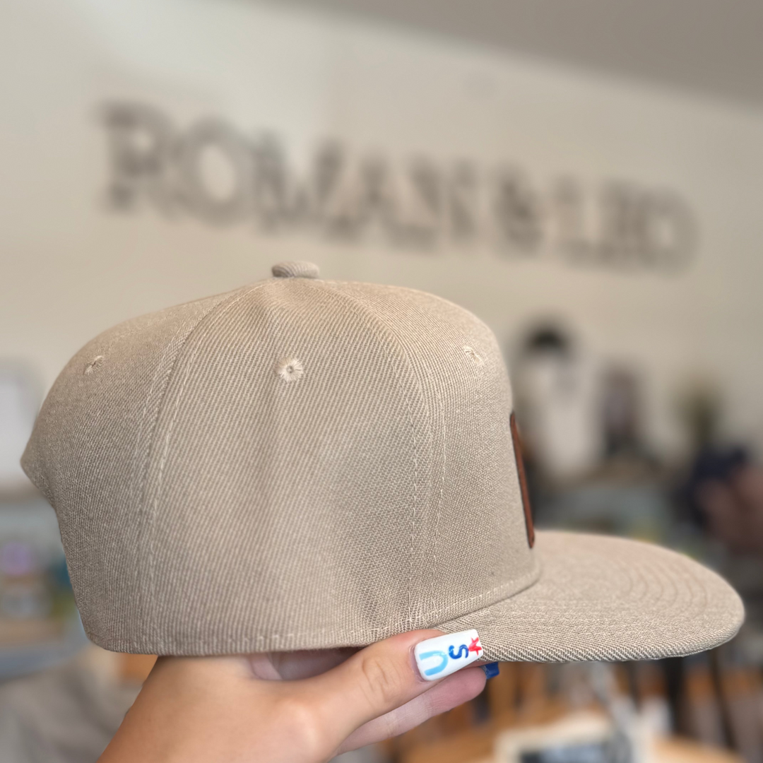 Left Grain - IND Patch Mesh Trucker Snapback Hat in Sand