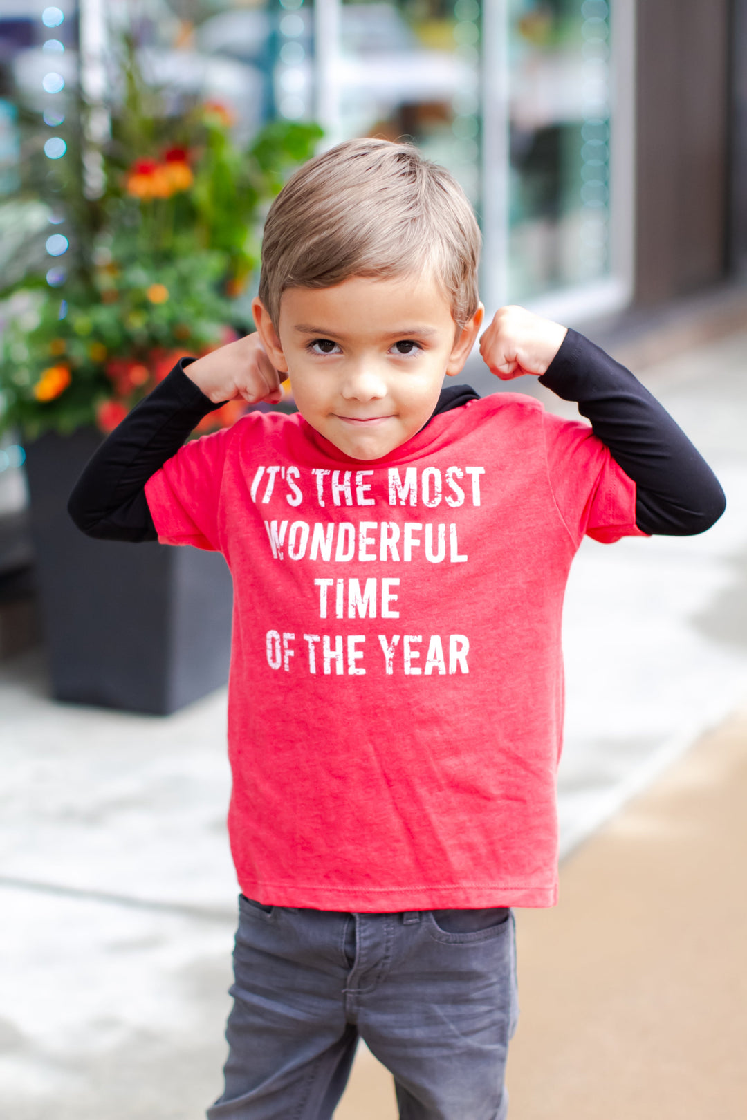 Roman & Leo - It's the Most Wonderful Time of the Year Tee in Red