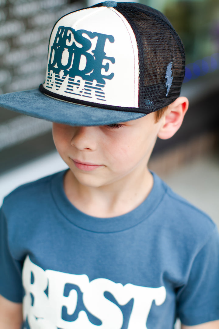 Tiny Whales - Best Dude Ever Trucker Hat in Jade/Natural