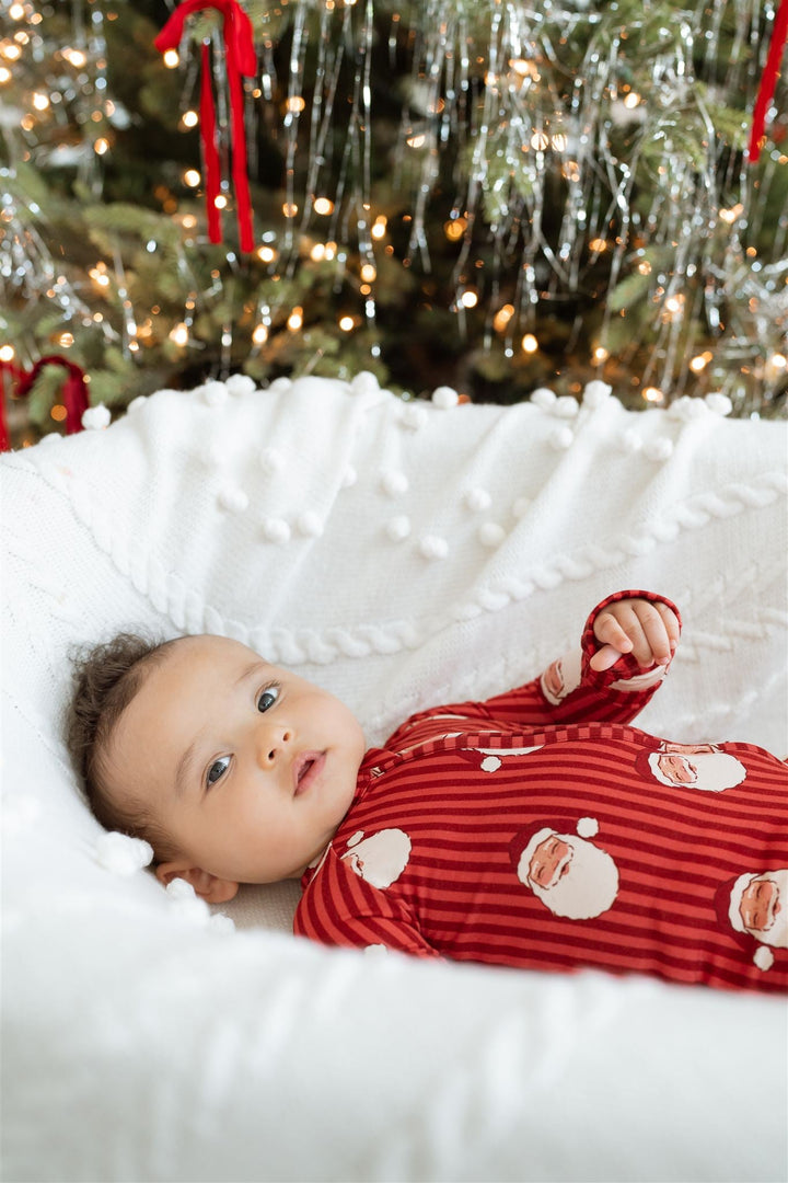 In My Jammers - Santa Zipper Romper in Red