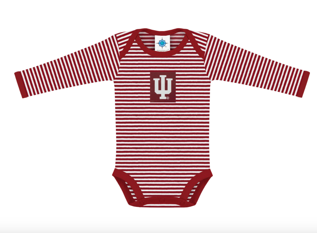 IU Indiana baby striped onesie