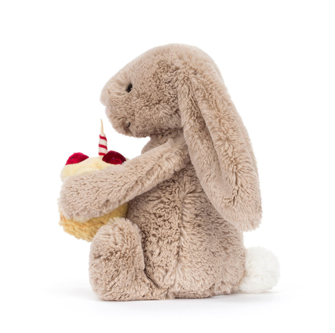Jellycat Bashful Beige Birthday Bunny side