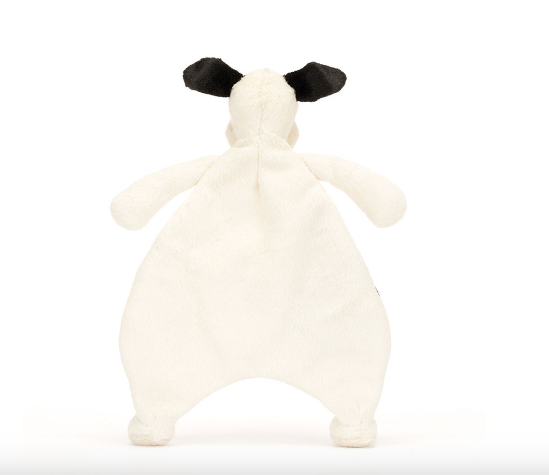 Jellycat Black and Cream Puppy Comforter back
