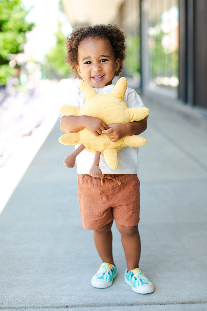 Miles - Linen Blend Baby Shorts in Pecan