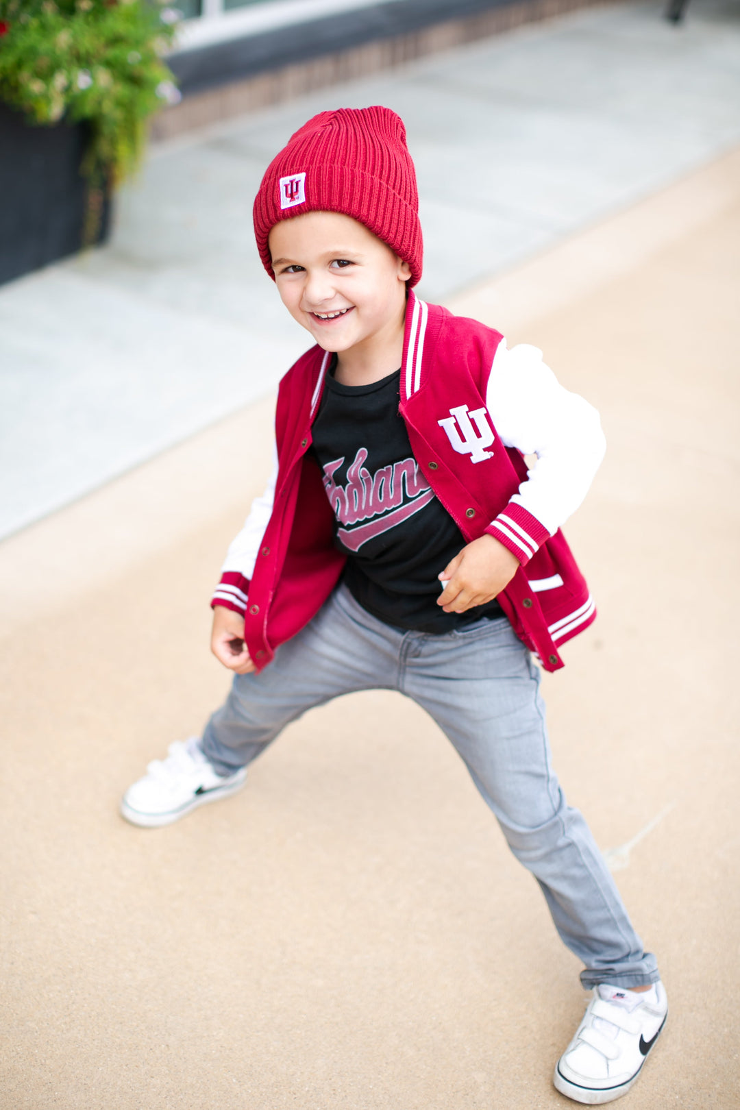 Authentic Brand - Indiana University Ribbed Knit Beanie in Crimson (Infant/Toddler/Youth)
