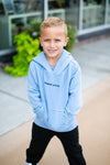forever young boys blue hoodie