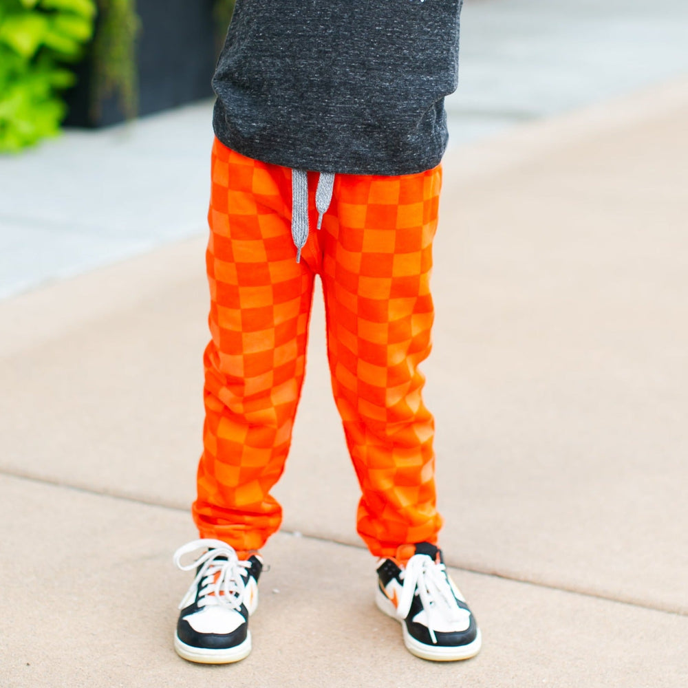 Appaman orange checkered sweatpants
