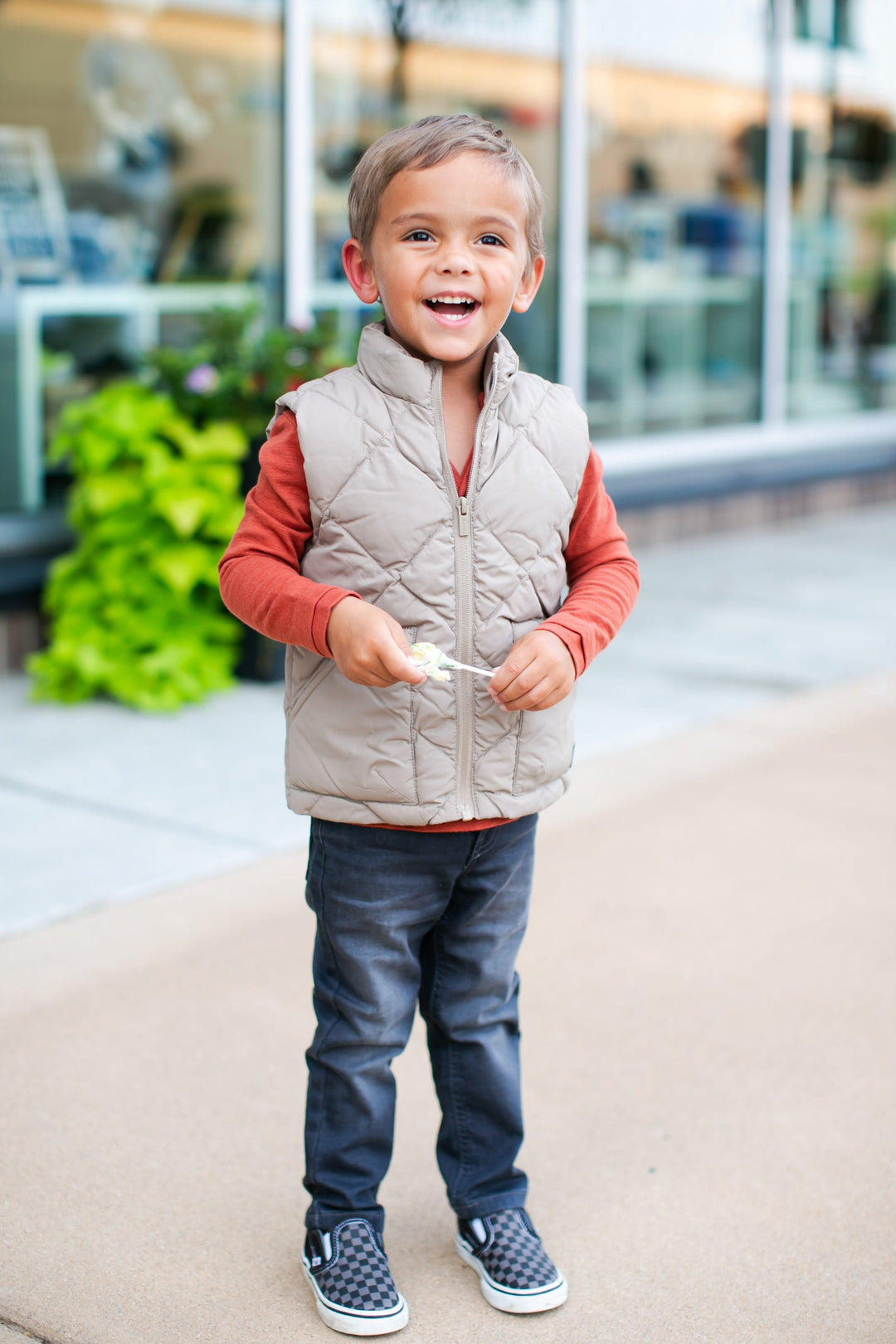 Mayoral - Boys Diamond Puffer Vest in Truffle