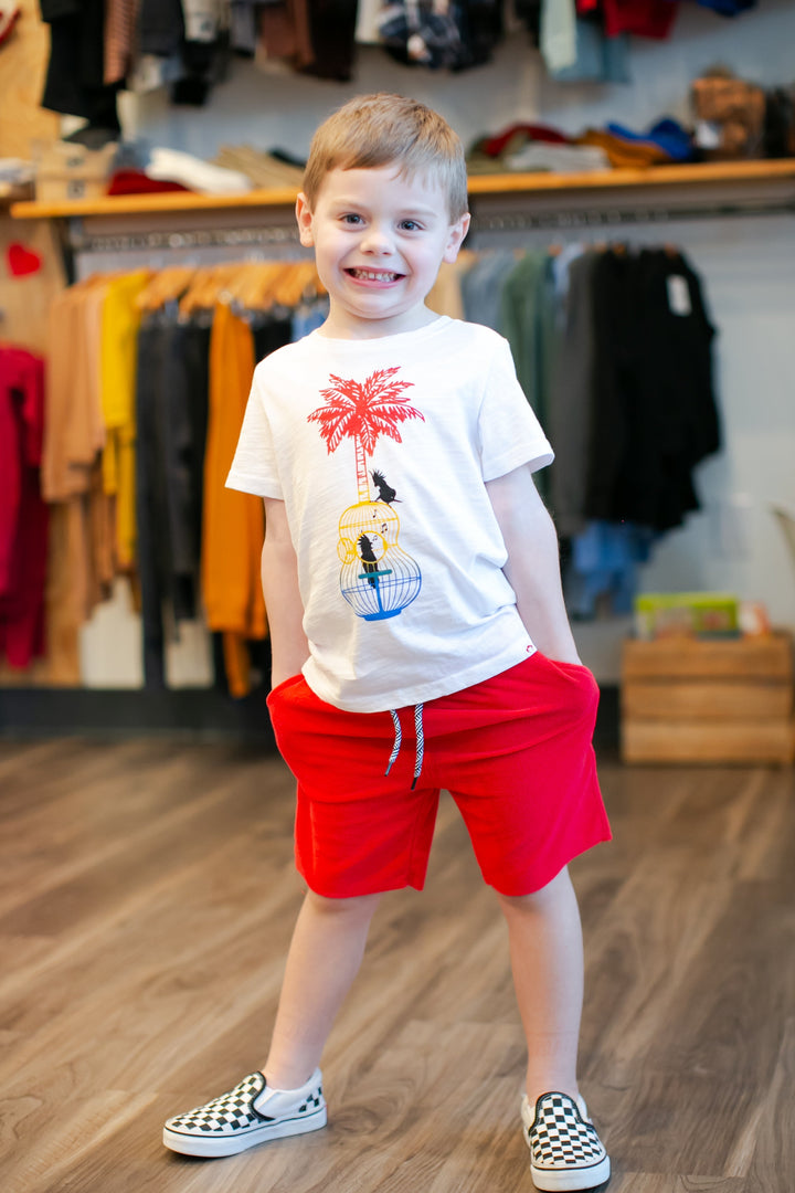 Appaman - Boys Terry Cloth Camp Shorts in True Red