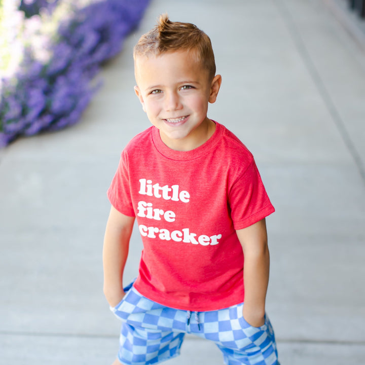 kids little fire cracker tshirt red