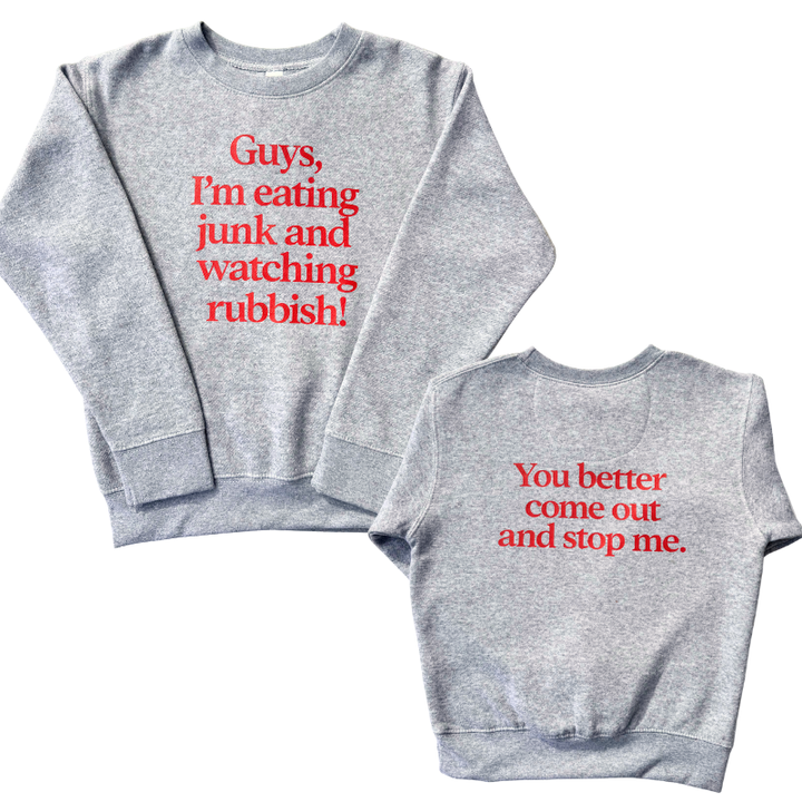 Kids Eating Junk and Watching Rubbish Christmas sweatshirt