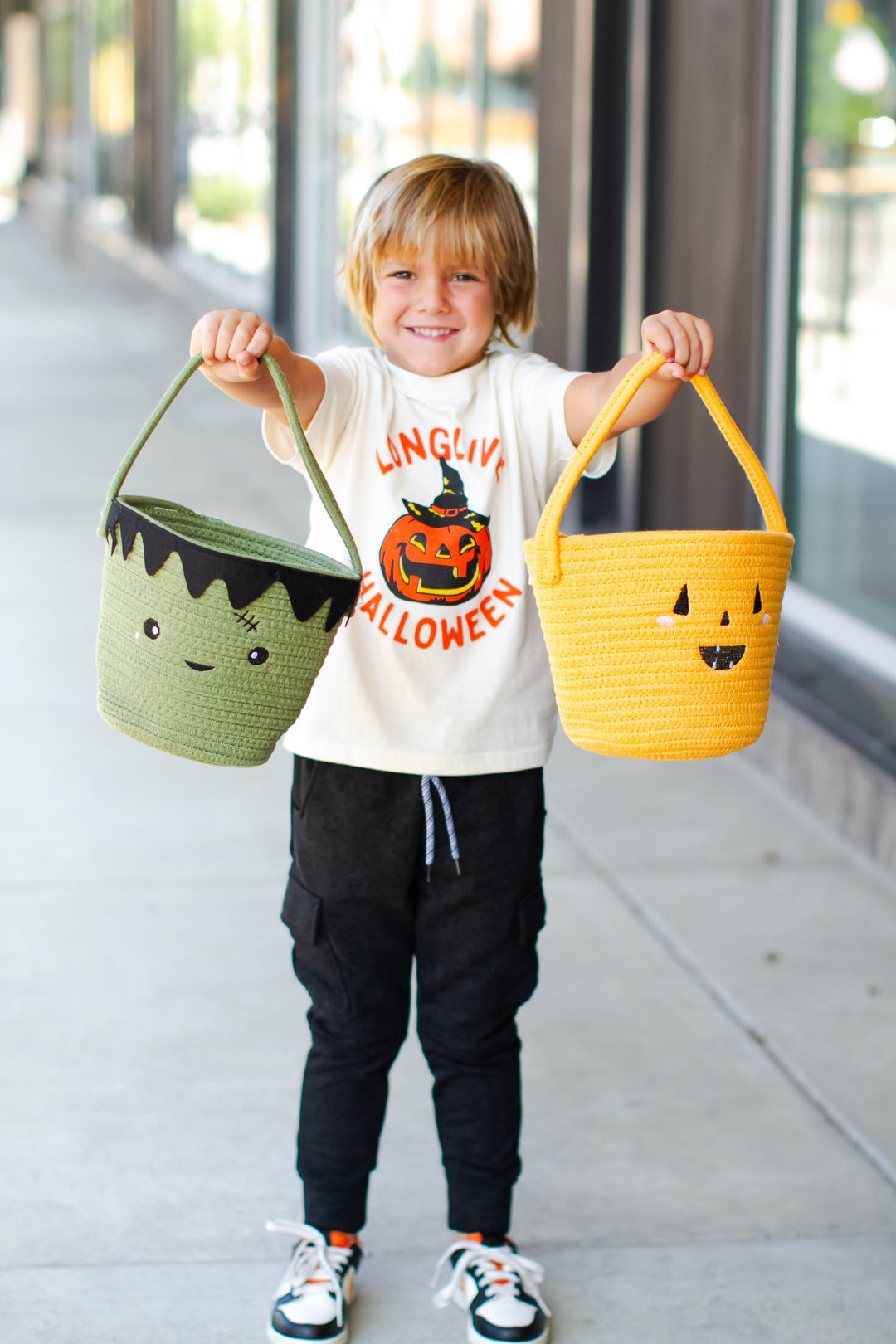 Kids Halloween basket Frankenstein