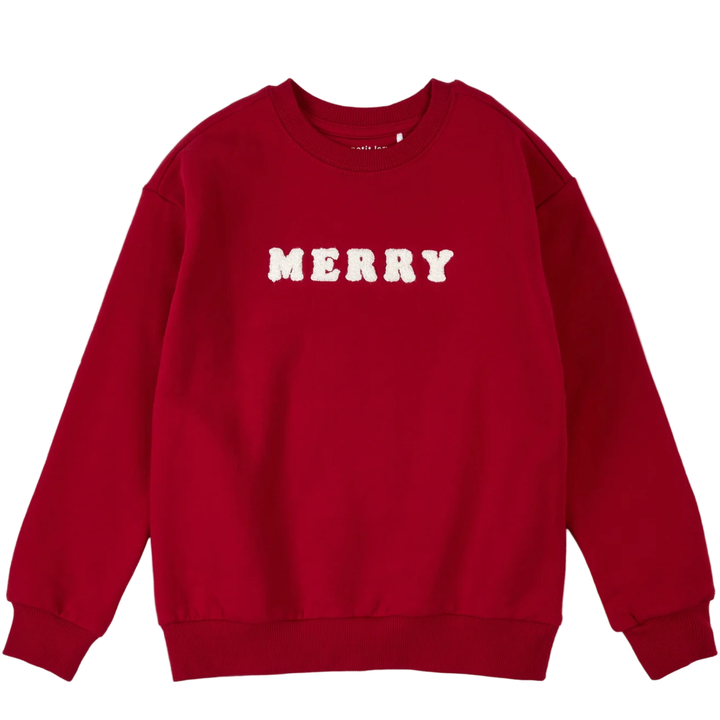 Kids MERRY chenil letters red sweatshirt