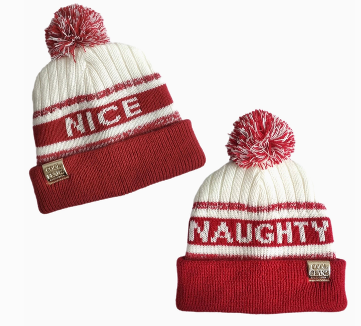 Kids Naughty or Nice reversible beanie