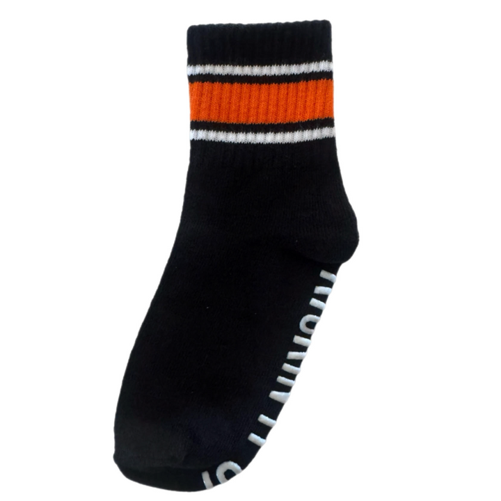 Kids black with orange stripes socks