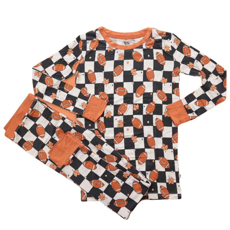 Kids checkered football pajams