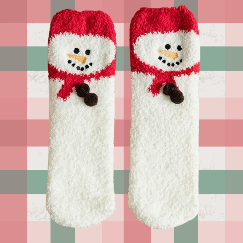 Kids fuzzy Christmas socks Snowmen