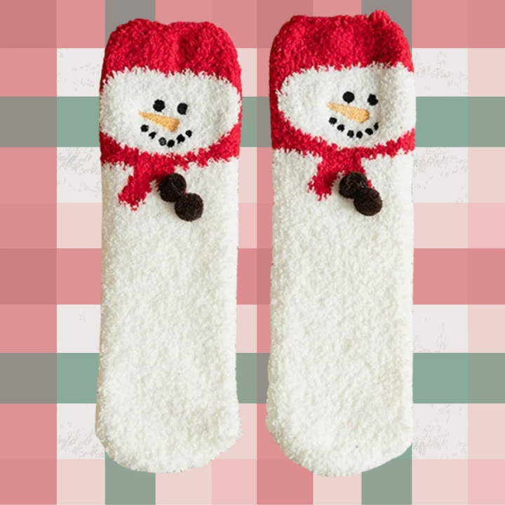 Kids fuzzy Christmas socks Snowmen