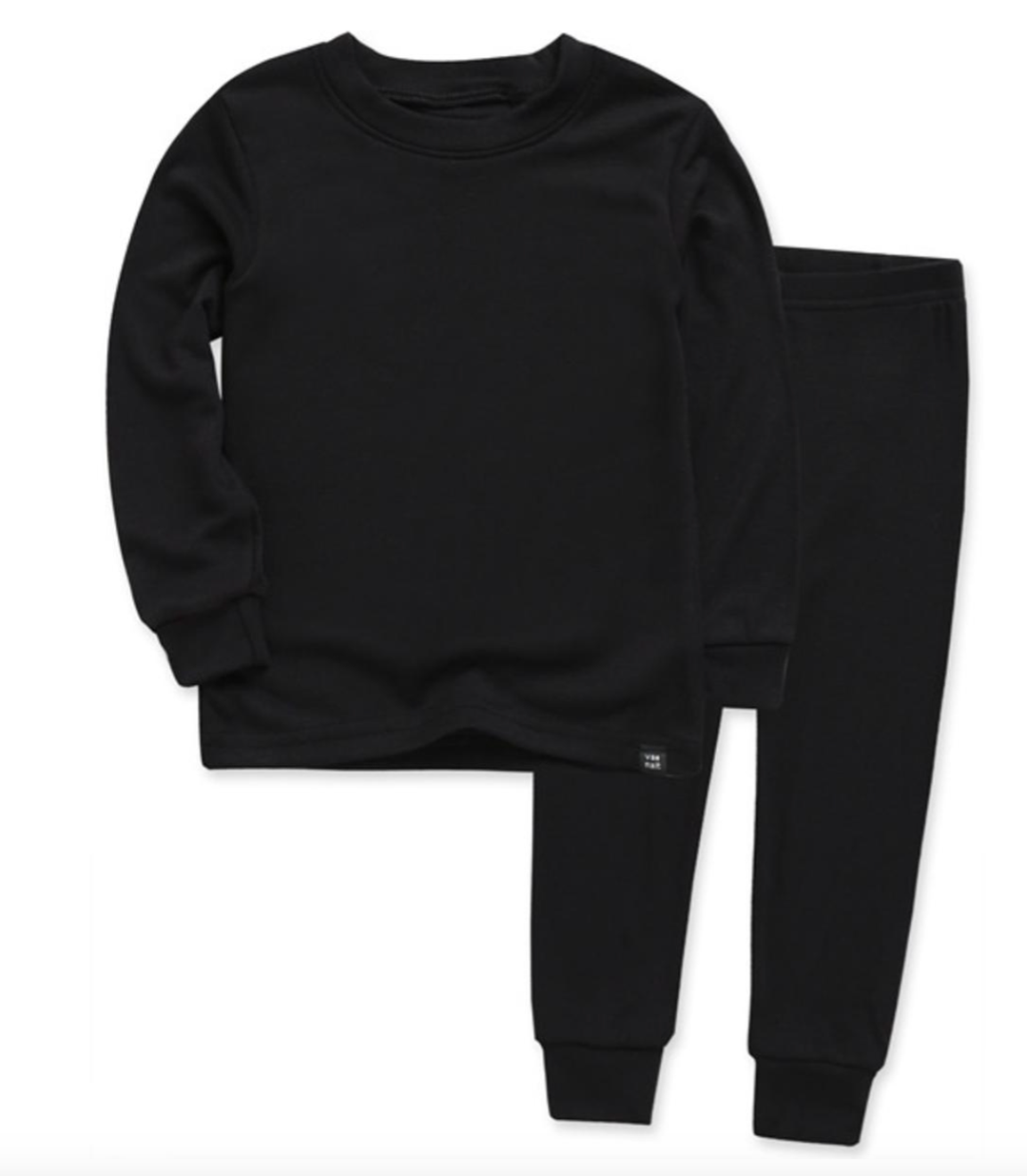 Kids modal long sleeve pjs in black