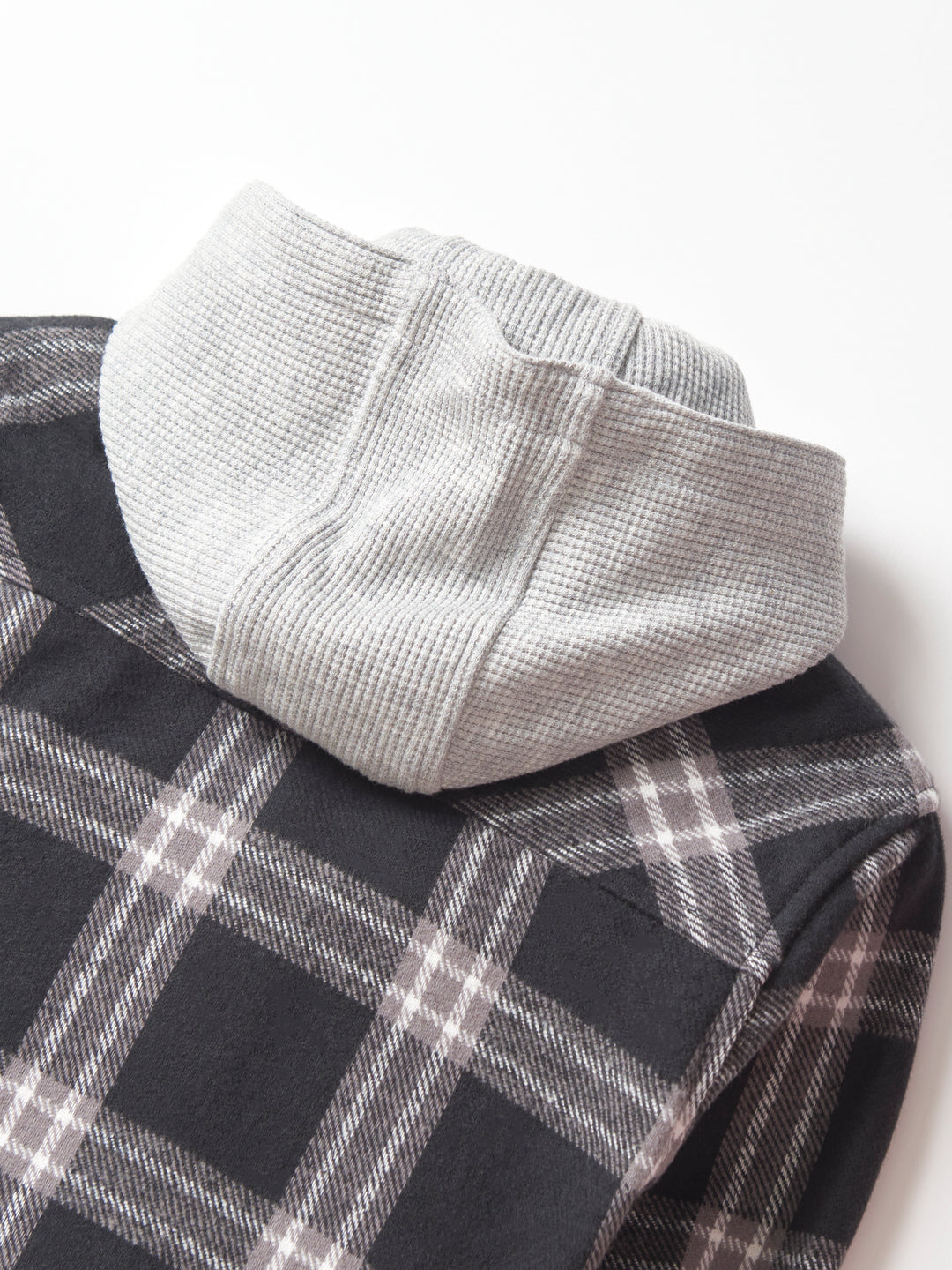 Little Bipsy - Plaid Hooded Flannel in Black