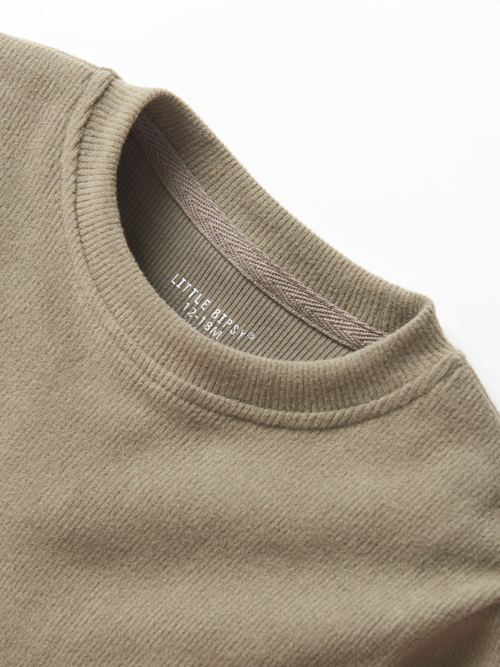 Little Bipsy - Long Sleeve Ribbed Tee in Green