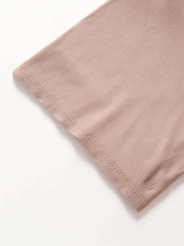 Little Bipsy - Long Sleeve Ribbed Tee in Mushroom