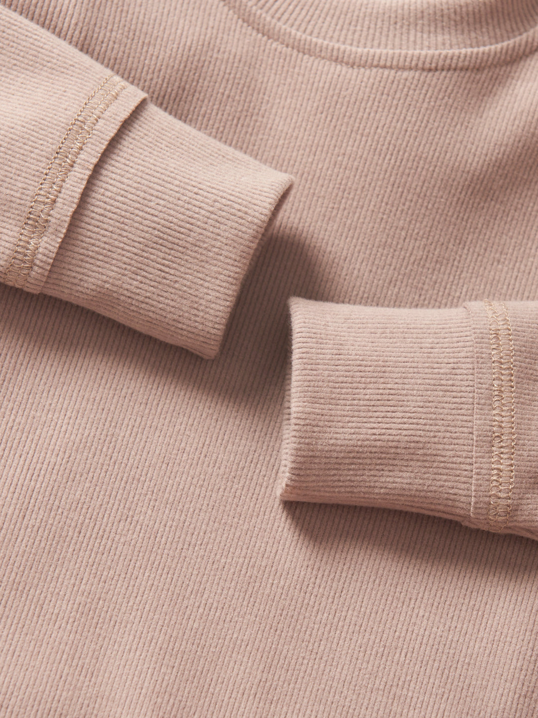 Little Bipsy - Long Sleeve Ribbed Tee in Mushroom
