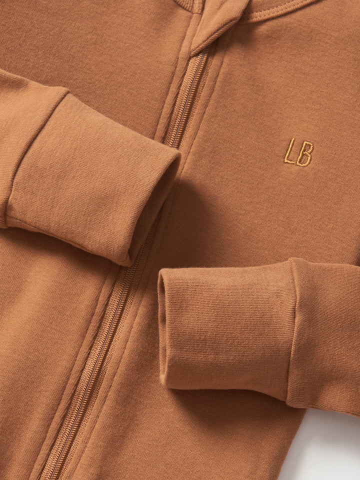 Little Bipsy - 2-Way Zip Romper in Chestnut