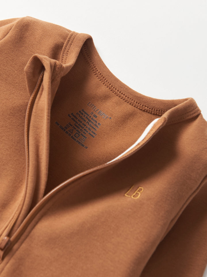 Little Bipsy - 2-Way Zip Romper in Chestnut