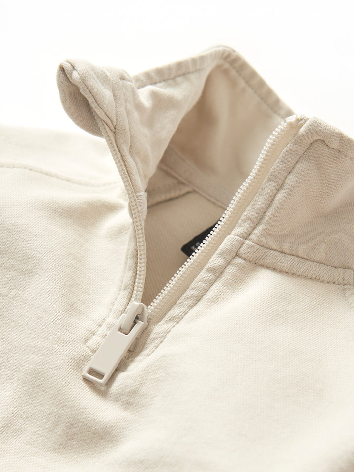 Little Bipsy - Quarter Zip Pullover in Almond Wash